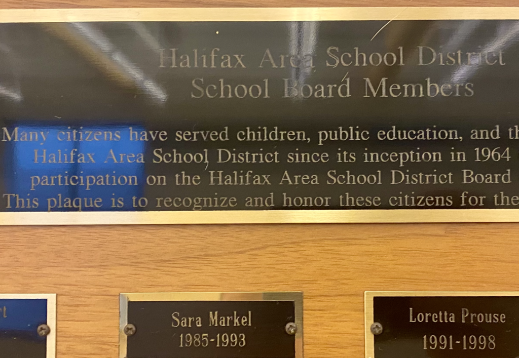 school board plaque